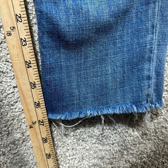 BLANKNYC Crop Girlfriend Jeans Women's 28 Blue Rose Embroidered Distressed Denim - Picture 12 of 16